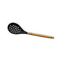 Κουτάλα Τρυπητή Bamboo Essentials Σιλικόνης Μαύρη  33cm Estia 