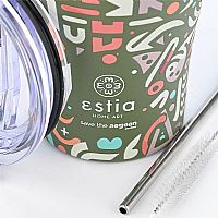 Θερμός με Καλαμάκι  Coffee Mug Save The Aegean GEOVIVID 350ml