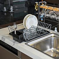 Πιατοθήκη Με Δίσκο Μεταλλική Ανθρακί 47x32x11,5εκ. Max Home 