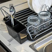 Πιατοθήκη Με Δίσκο Μεταλλική Ανθρακί 47x32x11,5εκ. Max Home 