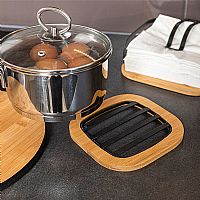 Βάση Μαγειρικού Σκεύους Bamboo Essentials Μεταλλική 17x17x1cm  Estia