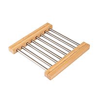 Βάση Μαγειρικού Σκεύους Bamboo Essentials Inox Πτυσσόμενη 22x21.3x2.2cm  Estia  