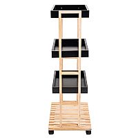Τρόλεϊ Αποθήκευσης Bamboo essentials 4 Επιπέδων 40x30x88cm Μαύρο Estia