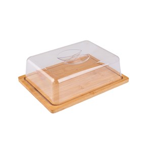 Βάση τυριών  Bamboo Essentials με πλαστικό καπάκι 24x18x7,5cm Estia 01-12960