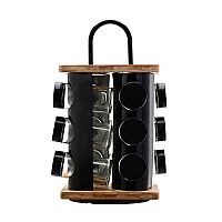 Βάση Μπαχαρικών Bamboo Essentials 12 Γυάλινα Δοχεία &περιστρεφόμενη βάση 