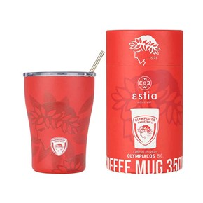 Θερμός με Καλαμάκι  Coffee Mug OLYMPIACOS BC Edition  Estia 350ml