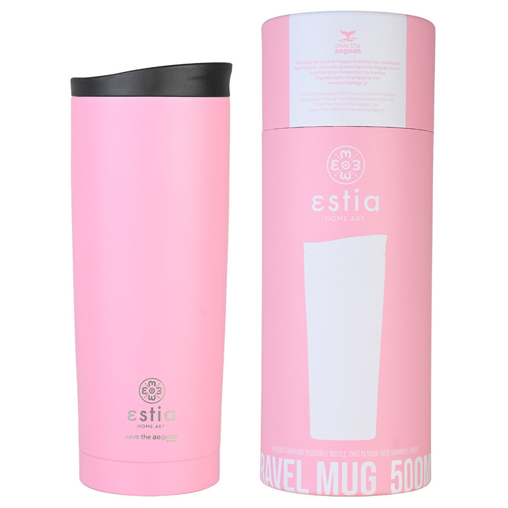Θερμός Ποτήρι Travel Mug Save The Aegean BLOSSOM ROSE 500ml