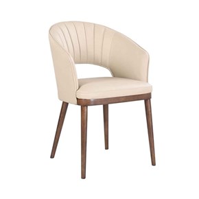 Δερμάτινη Καρέκλα Μασίφ Ξύλο Καουτσούκ  Olivia 56x62x81,5H