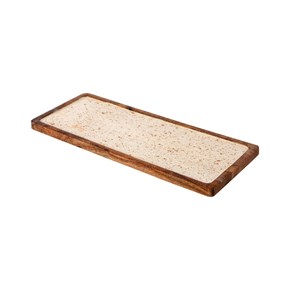 Ξύλινη Πιατέλα Λευκή Gold Sports Prestige 40x16cm