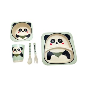 Σετ Φαγητού Panda από Μπαμπού 