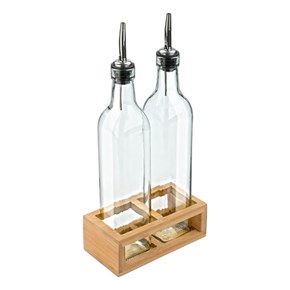 Μπουκάλια Για Λάδι & ξύδι Γυάλινο με ροή 500ml Σετ 3 τμχ