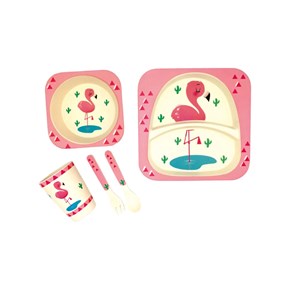 Σετ Φαγητού Flamingo από Μπαμπού 