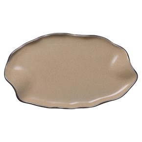 Πιατέλα Πορσελάνης Οβάλ Taupe Dusty Beige 30cm  