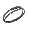 Senza Βραχιόλι Ανδρικό Steel Black Leather Strap 18-21cm