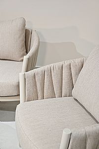 Πολυθρόνα Villa Beige Αλουμινίου-ύφασμα Εξωτερικού Χώρου Γκρι 85x80x71h