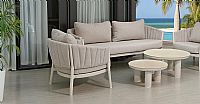 Πολυθρόνα Villa Beige Αλουμινίου-ύφασμα Εξωτερικού Χώρου Γκρι 85x80x71h