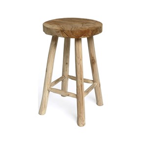 Σκαμπό από Ξύλο Teak  Εξωτερικού Χώρου Bar Stool 35x62cm