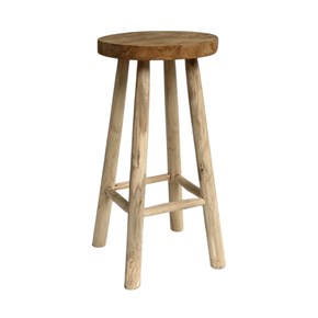 Σκαμπό από Ξύλο Teak  Εξωτερικού Χώρου Bar Stool 35x72cm