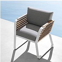 Wing Dining Set 7 τμχ – Τραπεζαρία Σύγχρονης Αισθητικής από Αλουμίνιο, Ξύλο Teak & Υφαντό Σχοινί