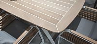 Wing Dining Set 7 τμχ – Τραπεζαρία Σύγχρονης Αισθητικής από Αλουμίνιο, Ξύλο Teak & Υφαντό Σχοινί