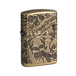 Αναπτήρας Armor® Freedom Skull Antique Brass Original Zippo®