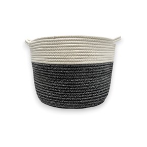 Καλάθι Υφασμάτινο Λευκό - Γκρι 23x23cm