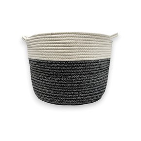 Καλάθι Υφασμάτινο Λευκό - Γκρι 25x25cm