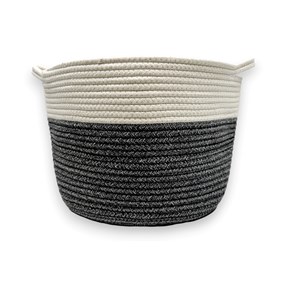 Καλάθι Υφασμάτινο Λευκό - Γκρι 30x30cm