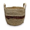 Καλάθι Ψάθινο Στρογγυλό Μπεζ-Καφέ 25x25cm