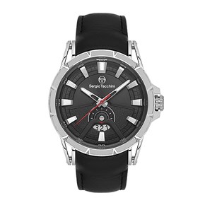 Ατσάλινο ρολόι με δερμάτινο λουράκι Sergio Tacchini ST.1.10455-1