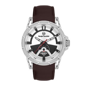 Ατσάλινο ρολόι με δερμάτινο λουράκι Sergio Tacchini ST.1.10455-2