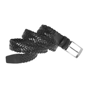 Ανδρική Δερμάτινη Ζώνη Πλεκτή  Lavor 1-94 Μαύρο 120cm