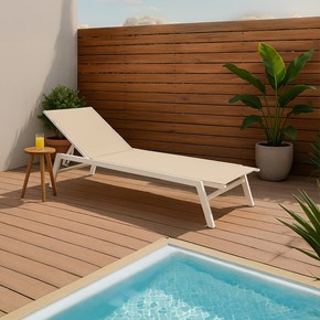 Ξαπλώστρα αλουμινίου Pure Relax Λευκή 192x60x31cm