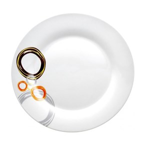 Πιάτο Ρηχό Πορσελάνης Με σχέδιο κύκλους  24,5cm-XM CASA