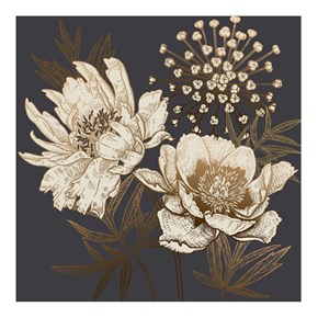 Πίνακας σε καμβά Marhome Λουλούδια  Μαύρο Χρυσό  80x80x2.8cm