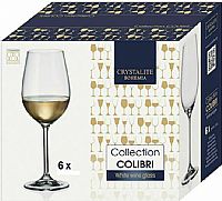 Ποτήρια Λευκού Κρασιού Κρυστάλλινα Colibri Bordeaux Bohemia Σετ 6τμχ 450ml