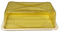 Τουρτιέρα Πλαστική ορθογώνια με Καπάκι Κίτρινη 31x15cm