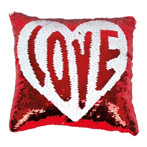 Μαξιλάρι Δωρόσημο  Κόκκινο με καρδιά Love 30x30cm 