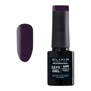 Ημιμόνιμο Βερνίκι Semi Gel 659 Metallic Purple 5ml Elixir