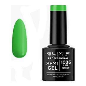 Ημιμόνιμο Βερνίκι Semi Gel 1035 Lime Green 8ml Elixir