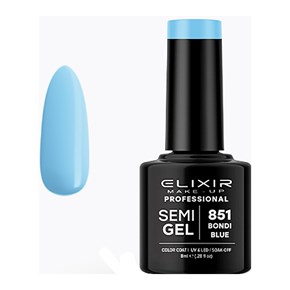Ημιμόνιμο Βερνίκι Semi Gel 851 Bondi Blue 8ml Elixir