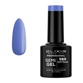 Ημιμόνιμο Βερνίκι Semi Gel 989 Soft  Blue 8ml Elixir