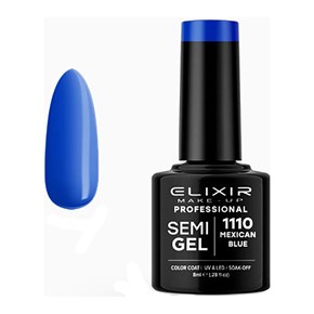 Ημιμόνιμο Βερνίκι Semi Gel 1110 Mexican Blue 8ml Elixir