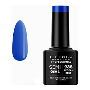 Ημιμόνιμο Βερνίκι Semi Gel 935 Aegean Blue 8ml Elixir