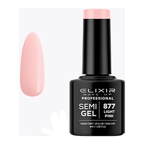Ημιμόνιμο Βερνίκι Semi Gel 877 Light Pink  8ml Elixir
