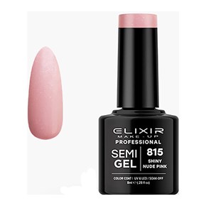 Ημιμόνιμο Βερνίκι Semi Gel 815 Shiny Nude Pink  8ml Elixir