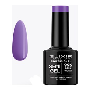 Ημιμόνιμο Βερνίκι Semi Gel 996 Dark Violet 8ml Elixir