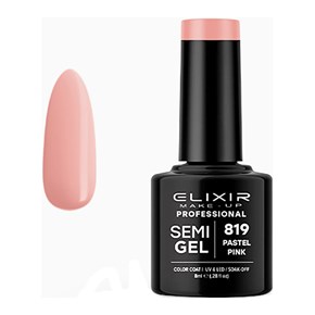 Ημιμόνιμο Βερνίκι Semi Gel 819 pastel Pink 8ml Elixir