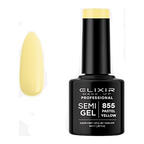 Ημιμόνιμο Βερνίκι Semi Gel 855 Pastel Yellow 8ml Elixir