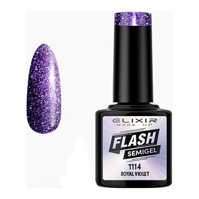 Ημιμόνιμο Βερνίκι Semi Gel  1114 Flash Royal Violet  8ml Elixir
